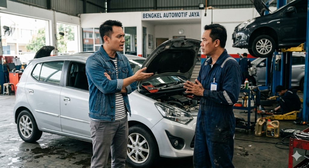 Situasi tegang antara pelanggan dan kakitangan bengkel
